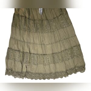 Young Threads Olive Lace Trim Skirt